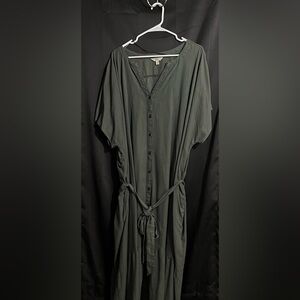 Green Button down dress